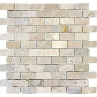 MS International 1 in. x 2 in. Chiaro Brick Travertine Mosaic Floor 