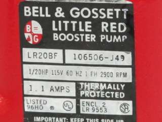 BELL & GOSSETT LR20BF LITTLE RED BOOSTER PUMP ITT NEW  