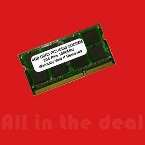 NEW 4GB DDR 3 1066MHz PC 8500 SODIMM 4 G LAPTOP RAM MEM  