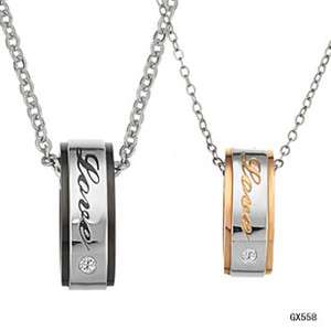 Steel Lover Couples Necklace Pendants GX558  