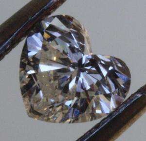   EGL certified heart .70ct diamond SI2 J vintage estate antique  