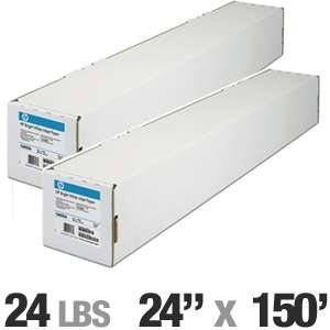 HP C1860A Bright White Inkjet Paper   24x 150 roll, 24 lb, 150 ft, 2 