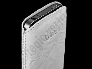Apple iPhone 4 / 4S Leder Handytasche weiss washed Look  