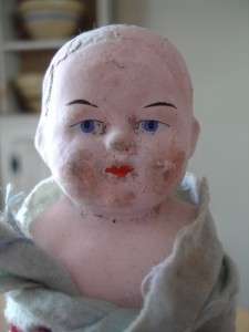   Antique Bisque/Chalk Type Doll~8 1/2~German? TLC~Needs Wig~  