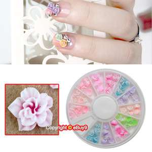 Nail Art Decorations Rose Shaped Stickers Wheel MGgh  