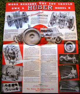 1935 ? Huber Tractor Model B Brochure Foldout 35  