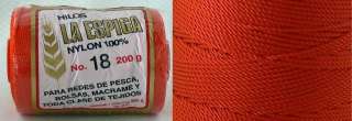   Nylon Crochet Thread Size 18   Orange Color #5   Nylon Thread  