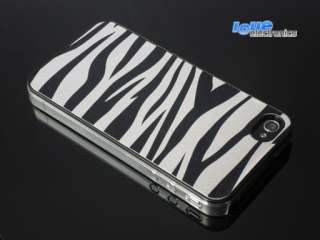 Passgenaues Zebra Design Back Cover für Ihr iPhone 4 in SCHWARZ 