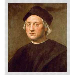 Bild mit Rahmen: Ridolfo Ghirlandaio, Kolumbus/Portrait/ Ghirlandaio 