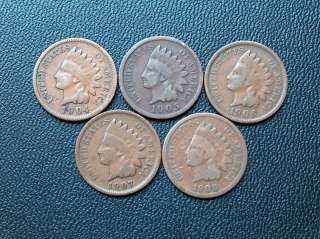 1904, 05, 06, 07 & 08 INDIAN HEAD CENTS (G)  