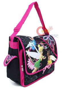 Disney Tinkerbell Faires School Messenger Bag Black& Pk  