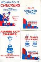 1982 83 Indianapolis Checkers Hockey Schedule CHL  