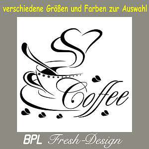 Wandtattoo Küche 1 Cafe Herz Coffee Kaffee Tasse Spruch Tür 