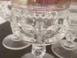 VINTAGE MID CENTURY GLASSWARE GLASS WINE GOBLETS STEM WARE RUBY RED 
