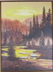 Sunrise in the Fall Oil Painting on Canvas Framed and Signed by Artist 