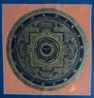 23.Buddha Eyes Orange Mandala Thangka Painting Art  