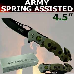 Army Logo 4.5 Spring Assisted Folding Tactical Knife  