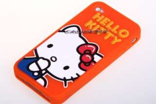 Hello Kitty Orange Silicone Case Cover for iPhone 4 4G  