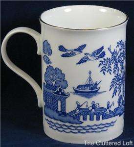 Crown Trent Mug Cup Staffordshire Fine Bone China England Blue & White 