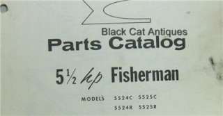 Original 1962 Parts Catalog Evinrude Fisherman 5.5HP 5524C, 5525C 