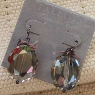   Earrings Gift RV$29 Beautiful Tungsten Tone Big Cutting Crystal  