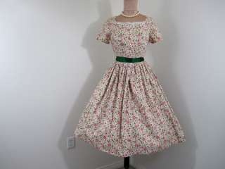 VinTaGe 50s*DUTCH TULIP*CHIC Garden Party Dress M  