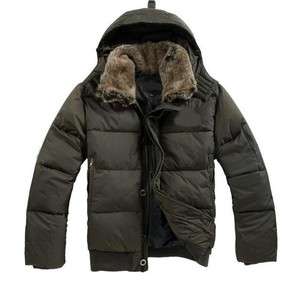Mens Coat Jacket Parka Overcoat Winter Hooded Down Outerwear US Size 