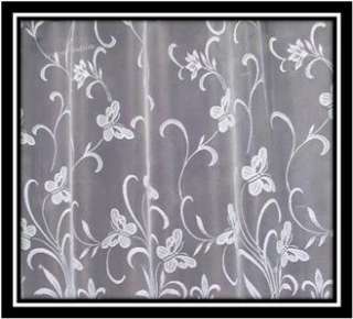 ENCHANTED BUTTERFLY WHITE CAFE NET CURTAIN 18 & 24  
