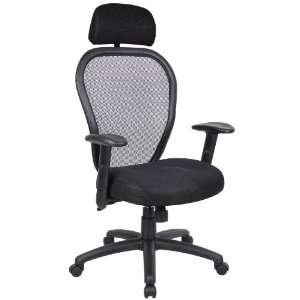   BOSS PROFESSIONAL MANAGERS MESH CHAIR W/ HEADREST   Delivered Office