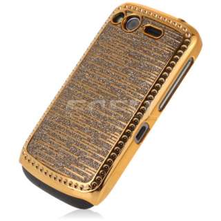 ecell designer range chrome plastic back case for htc desire s gold