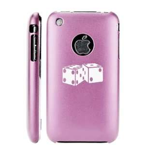  Pink E355 Aluminum Metal Back Case Dice Cell Phones & Accessories