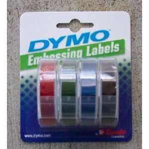  Dymo Embossing Labels   4 Colors   Red, Green, Blue and 