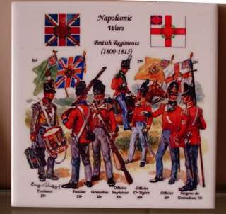Napoleon Napoleonic wars British Regiments Ceramic TILE  