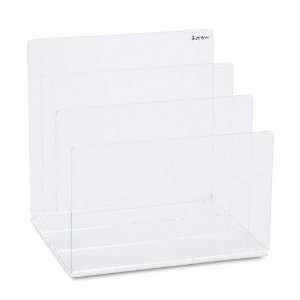 Kantek  Clear Acrylic Desk File, Three Sections, 8w x 6 1/2d x 7 1/2h 