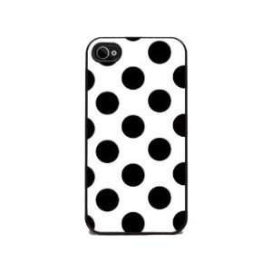  Polka Dot Ipone4 Case   Black Edge White Background & Black Dot Cell