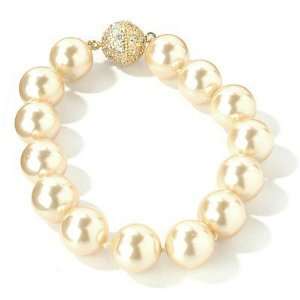   Silver / Gold Plated or Rhodium 8 Simulated Pearl Bracelet Jewelry
