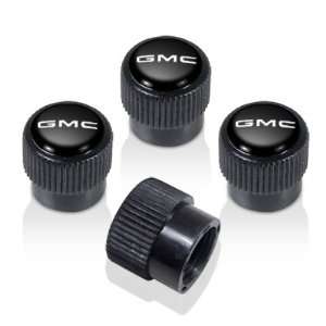  GMC Black Logo Black ABS Plastic Tire Stem Valve Caps Automotive