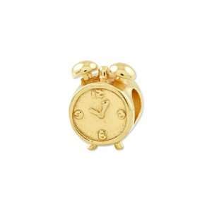  Sterling Silver Gold Plated Reflections Alarm Clock Bead 