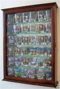 Shot Glass Shooter Display Case Cabinet Shadow Box with glass door 