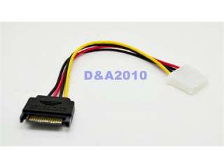 Serial ATA 15 Pin SATA Male plug to 4 Pin Female jack Power Cable For 