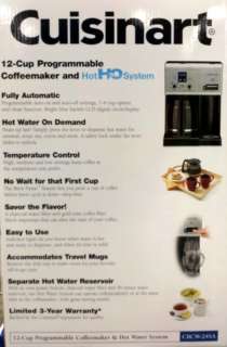 New Cuisinart 12 Cup Programmable Coffee Maker & Hot Water Dispenser 