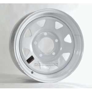   Trailer Rims Wheels 13 13X4.5 5 Lug Hole Bolt White Spoke: Automotive