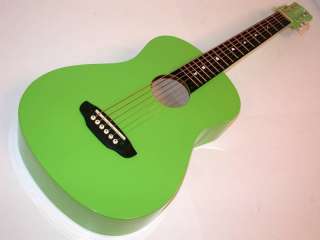 LUNA DayGlow Acoustic Guitar, Green, Stickers, Gigbag, AUR DAY GRN 