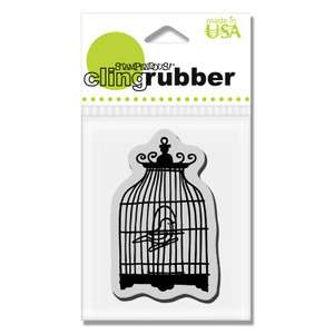 Stampendous Cling UM Rubber Stamp FRILLY BIRD CAGE CRH  