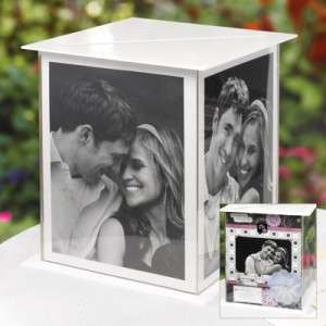 Acrylic Photo Frame Wedding Bridal Shower Reception Card Box Holder 