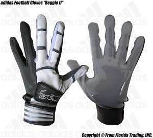 adidas Football Gloves Reggie Bush II(XL)Gray x White  