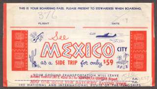 American Airlines ticket envelope boarding pass 1950  
