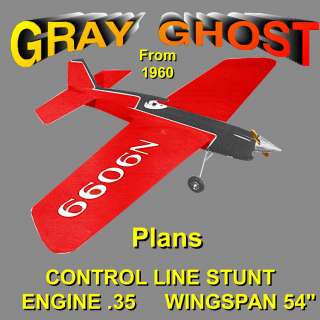   1960 control line stunt plane model airplane plans notes  