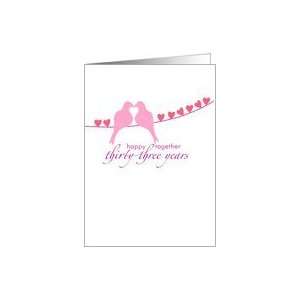  Thirty Third Wedding Anniversary   Doves and Hearts Card 