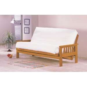   Furniture 2510 Antique Oak Mission Style Wood Futon Sofa (Frame Only